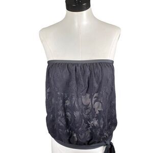 Athena lace blouson black bandeau banded swim bathing top 32 B/C